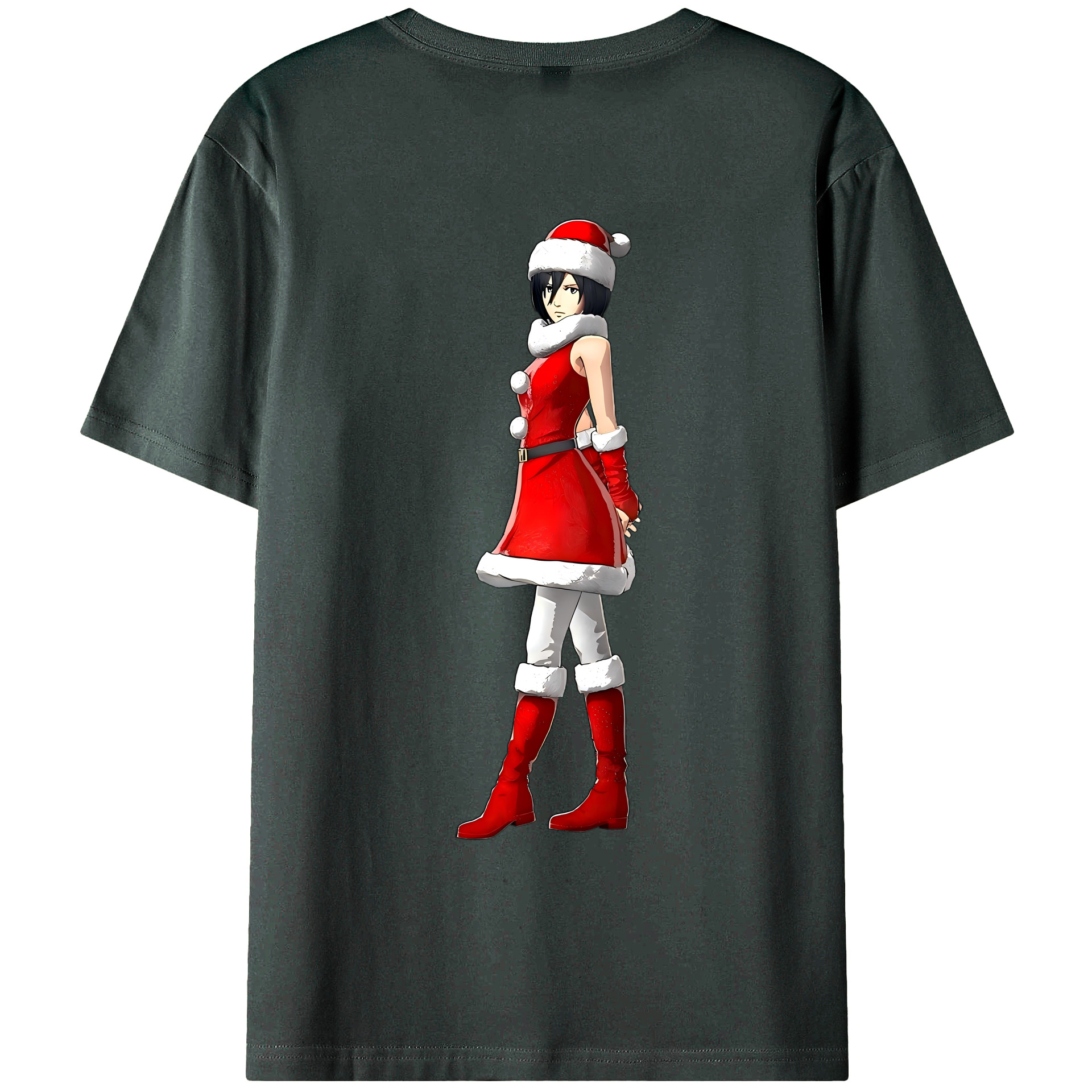 （画像用） 進撃の巨人 ミカサ·アッカーマン Attack on Titan Mikasa Ackerman 綿100％ メンズ半袖Tシャツ（バックプリント） 通気性